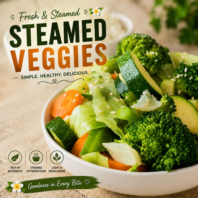 Steamed Mixed Vegetables.