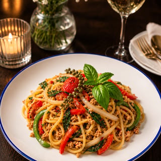L-Thai Drunken Spaghetti Minced Chicken🌶️ (NEW)